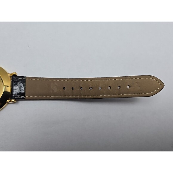 Mens Q & Q By Citizen Quartz Gold Tone Dress Watch White BlackNew Battery 30M WR - Picture 11 of 12